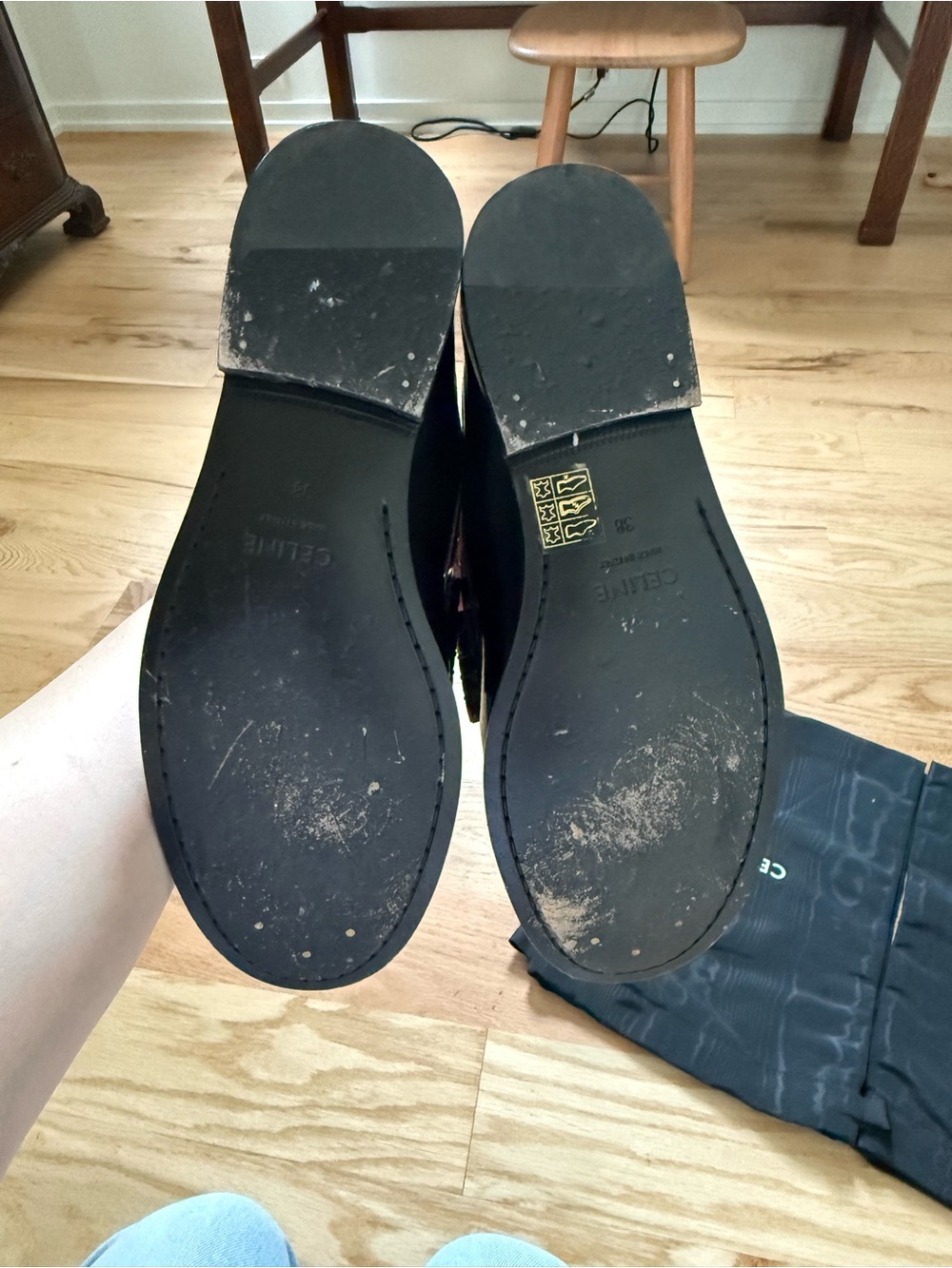 Celine Black Triomphe Loafer - Picture 3 of 6